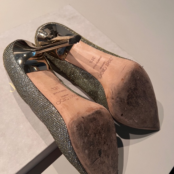 Metallic Lamé Glitter Fabric Abel Pointed Pumps - Picture 5 of 6